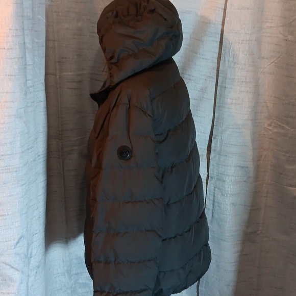 Michael Kors Men Light Weight Puffer Hooded Jacket Gray Sz Large - Picture 2 of 9